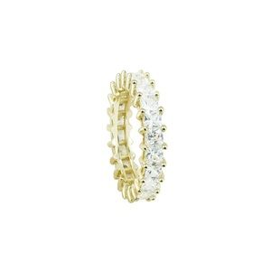 The M Jewelers Princess Cut Eternity Band Ring Gold Size 6